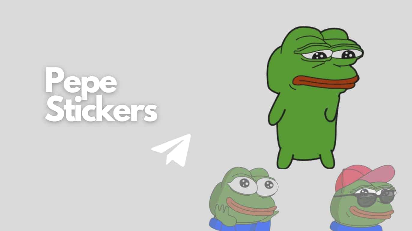pepe telegram stickers tag and right hand side three frog pepe stickers