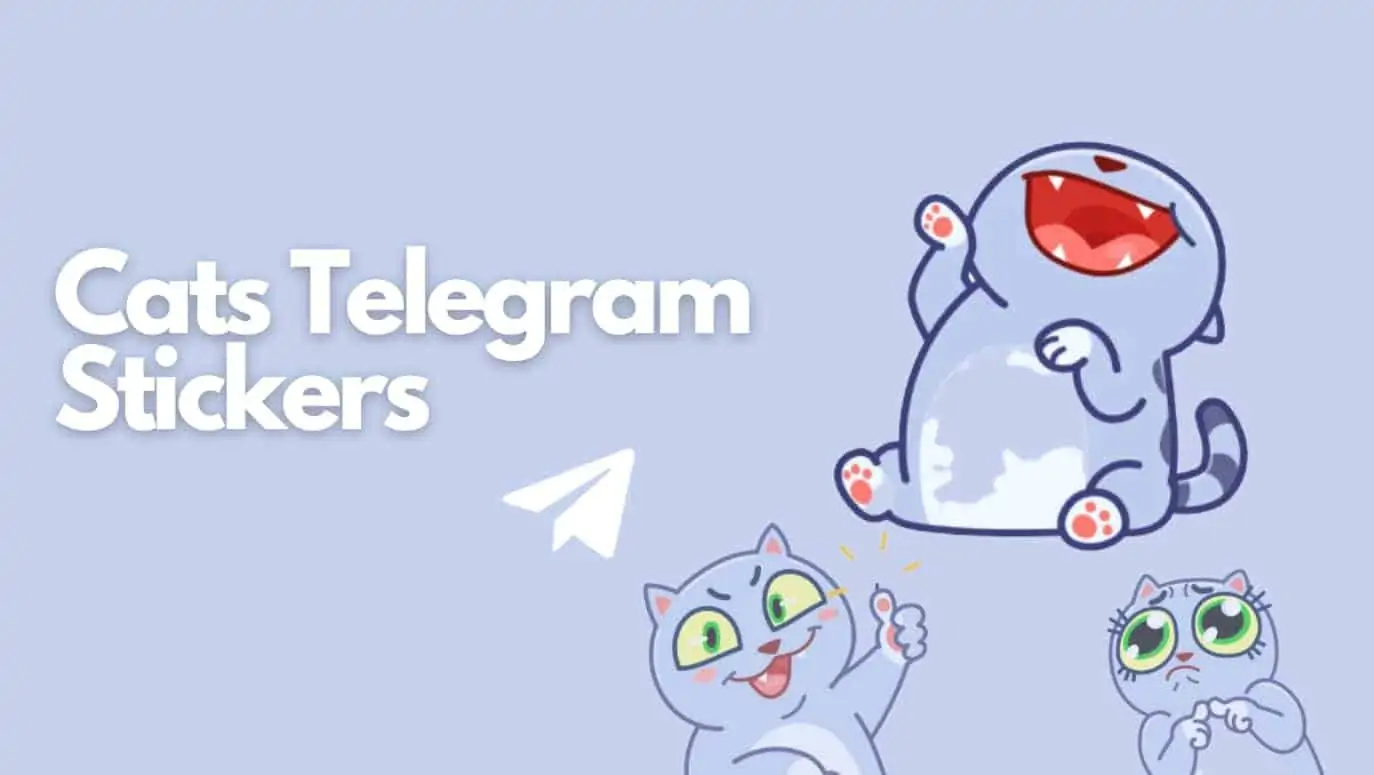 cats telegram stickers title and three crying cats picture